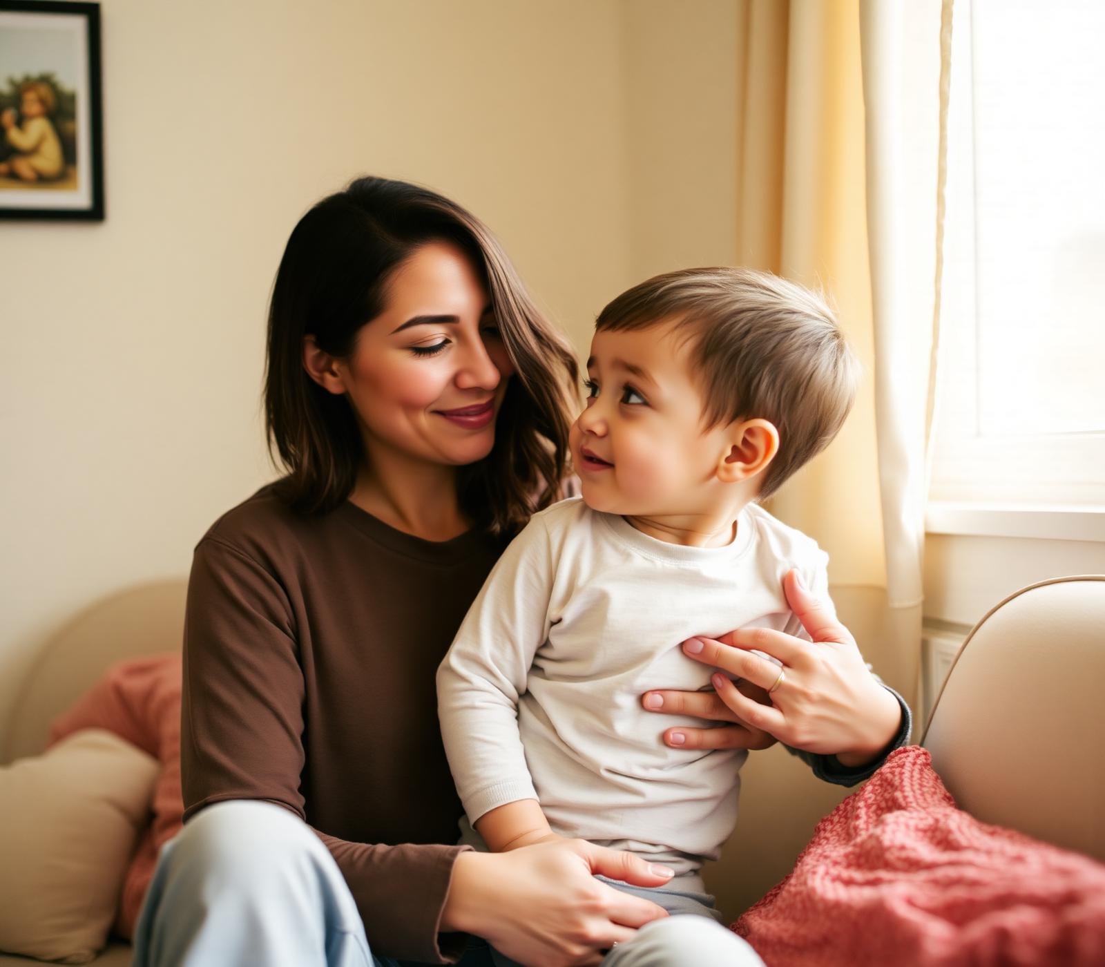 Parent and child sharing a calm moment